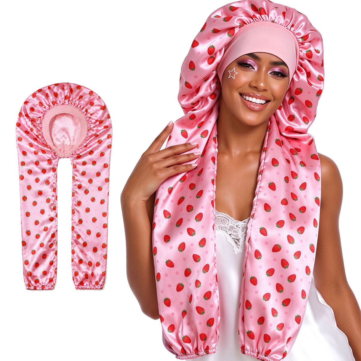 Double Layer Satin Pantyhose Bonnet for Long Hair Sleeping Bonnet