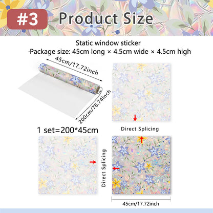 Rainbow Wildflowers Window Clings 3D Decorative