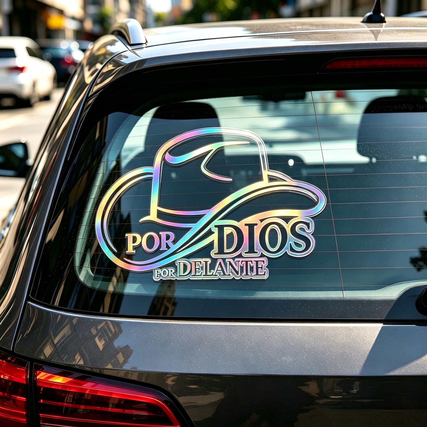 Cowboy Cross Jesus Laser Car Sticker 6 Inch - For Prayer And Faith - Universal Sticker