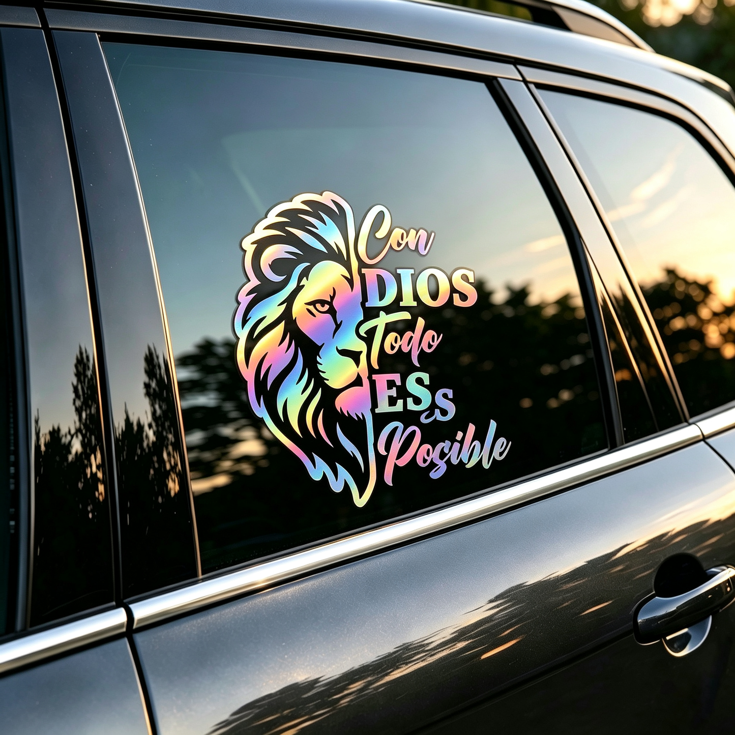 Cowboy Cross Jesus Laser Car Sticker 6 Inch - For Prayer And Faith - Universal Sticker