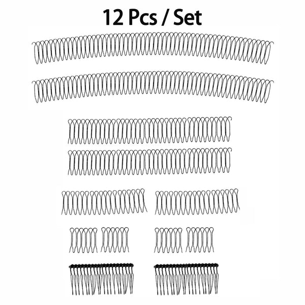 12 Pcs Toothed Hair Clip Comb, Metal Side Comb, U-Shaped Hair Styling Comb