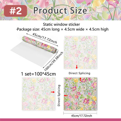 Rainbow Wildflowers Window Clings 3D Decorative