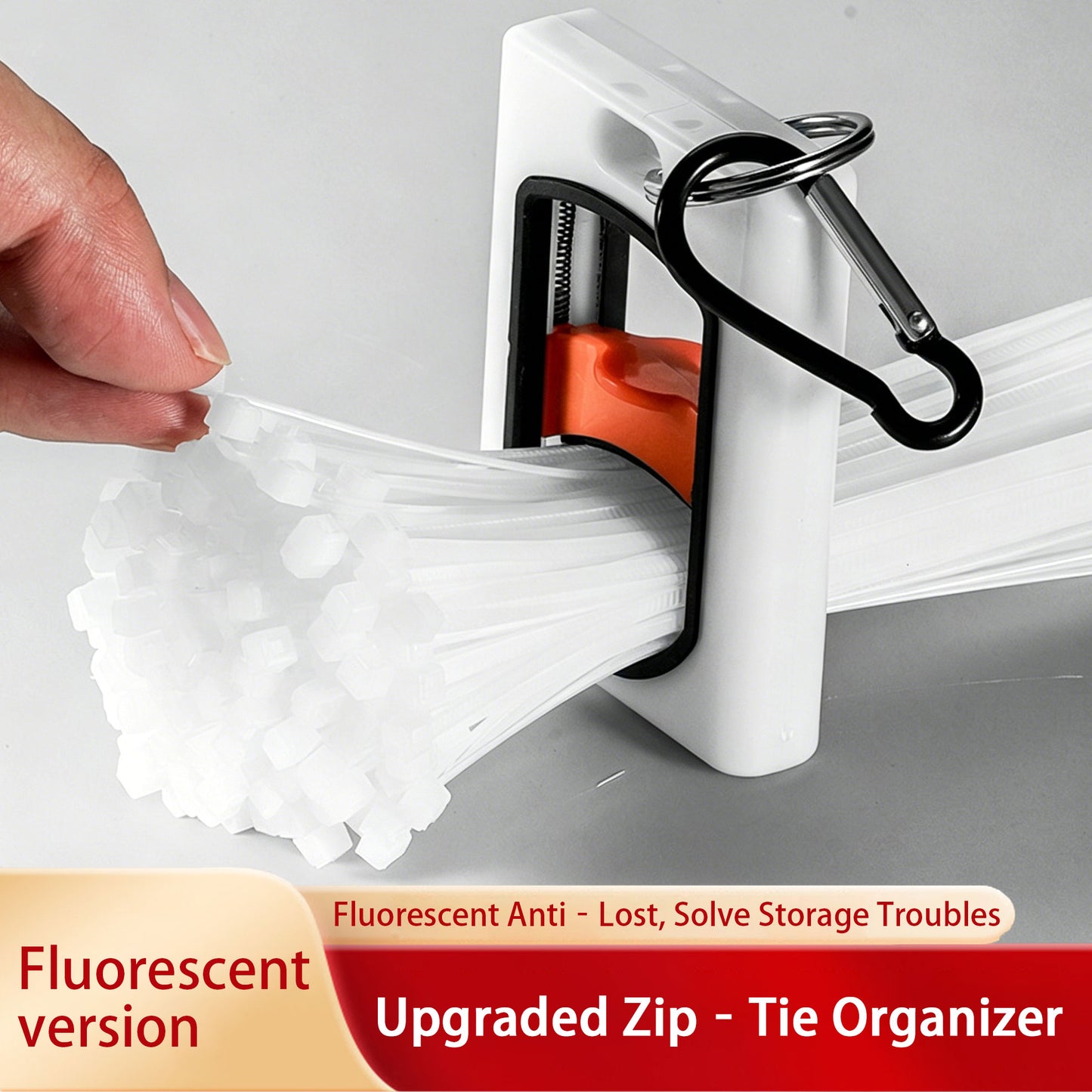 Portable White Nylon Cable Tie Organizer