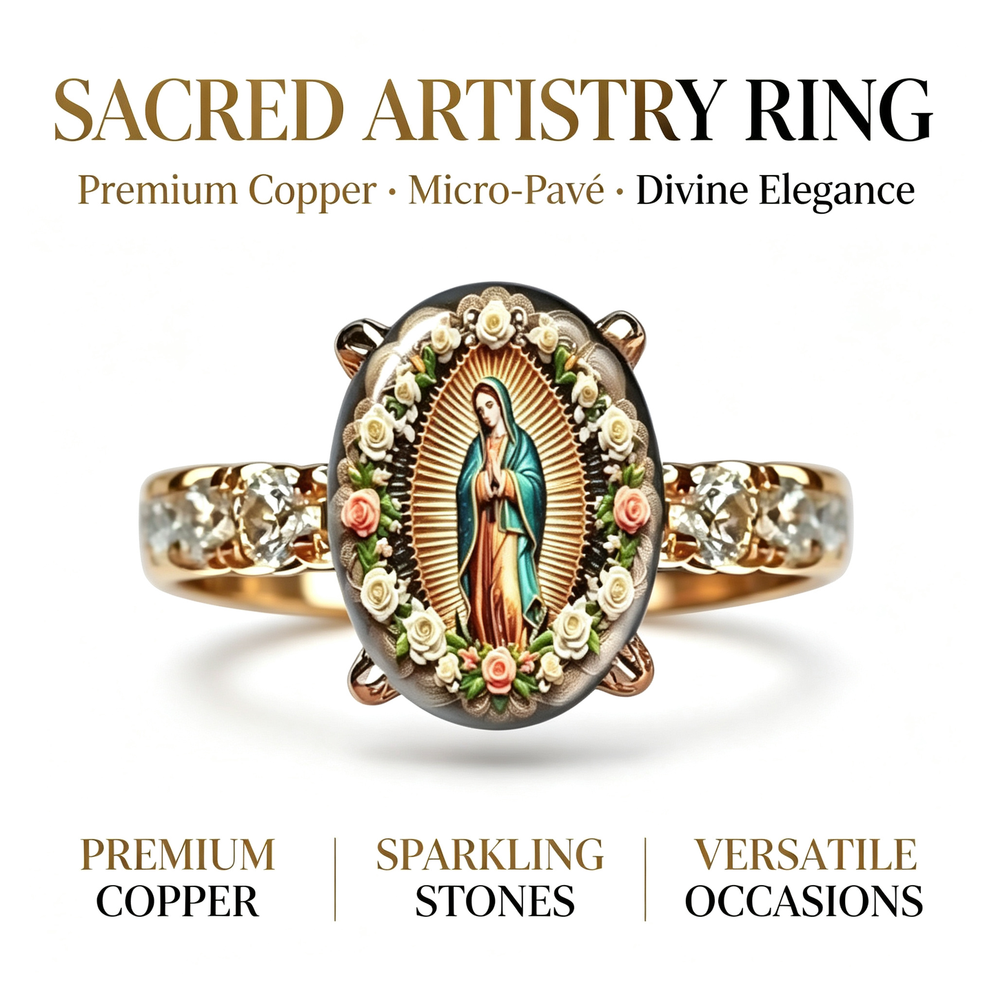 Vintage-Style Virgin Mary Ring—Suitable For Prayer And Daily Outfits