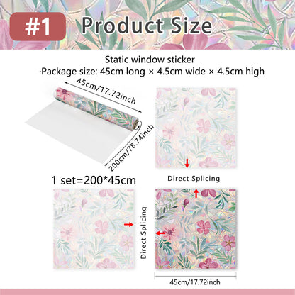 Rainbow Wildflowers Window Clings 3D Decorative