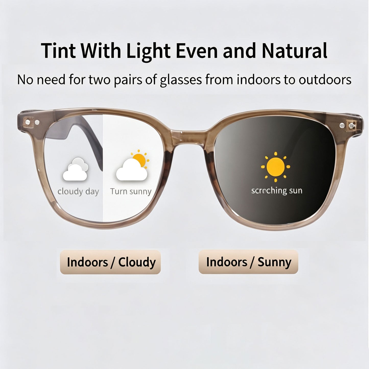 AI Smart Glasses - Equipped with Camera - Multi-language AI Translation - Photochromic Lenses