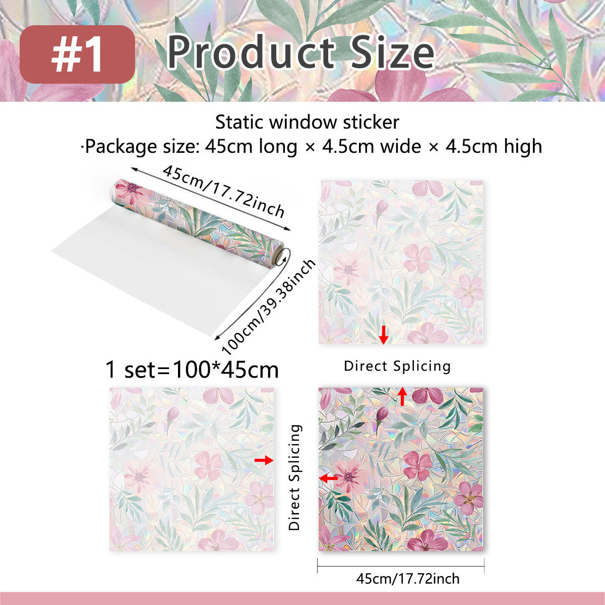 Rainbow Wildflowers Window Clings 3D Decorative