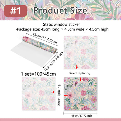 Rainbow Wildflowers Window Clings 3D Decorative