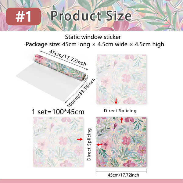 Rainbow Wildflowers Window Clings 3D Decorative