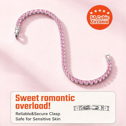 Plated Colorful Tennis Bracelets for Women