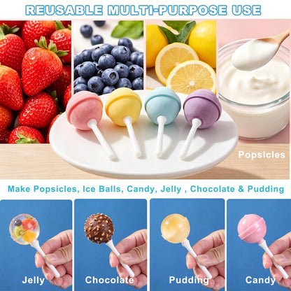 4PCS Silicone Popsicle Molds – Reusable DIY Ice Pop Maker with Easy Release Design for Kids