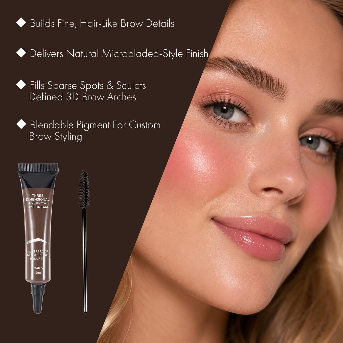 Eyebrow Dye Cream, Brow Tint Waterproof and Volumizing Long Lasting