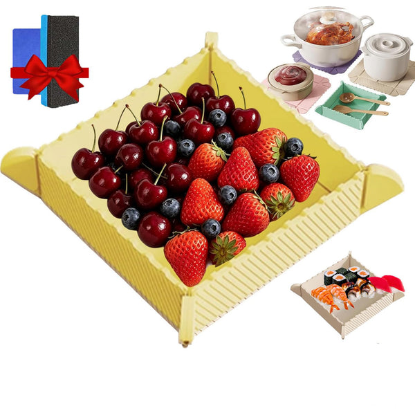 2-in-1 Magnetic Silicone Mat & Foldable Serving Tray