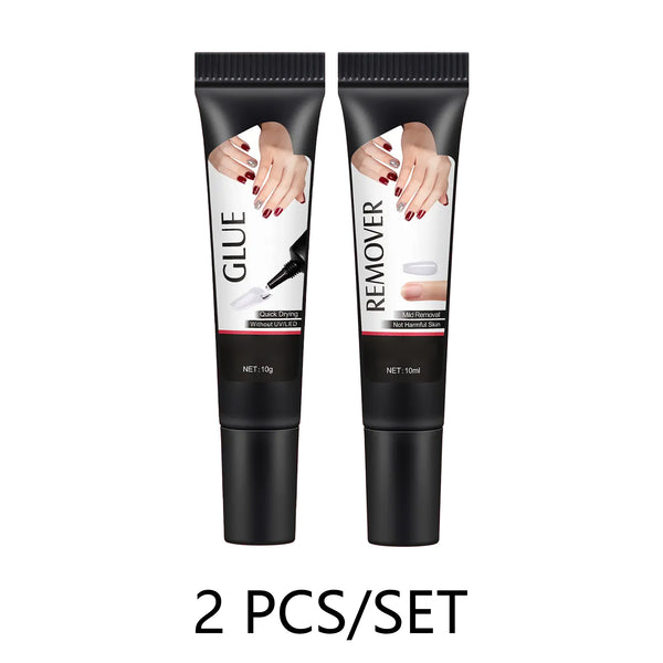 Quick-Drying Semi-Solid Nail Glue with 10ml Remover