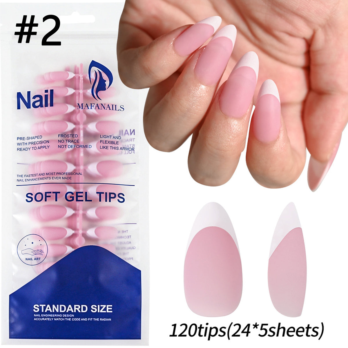 Removable Nail Sticker Set - Women's Soft Gel Nail Stickers, 120 Pcs