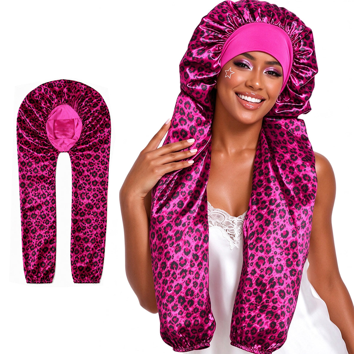 Double Layer Satin Pantyhose Bonnet for Long Hair Sleeping Bonnet
