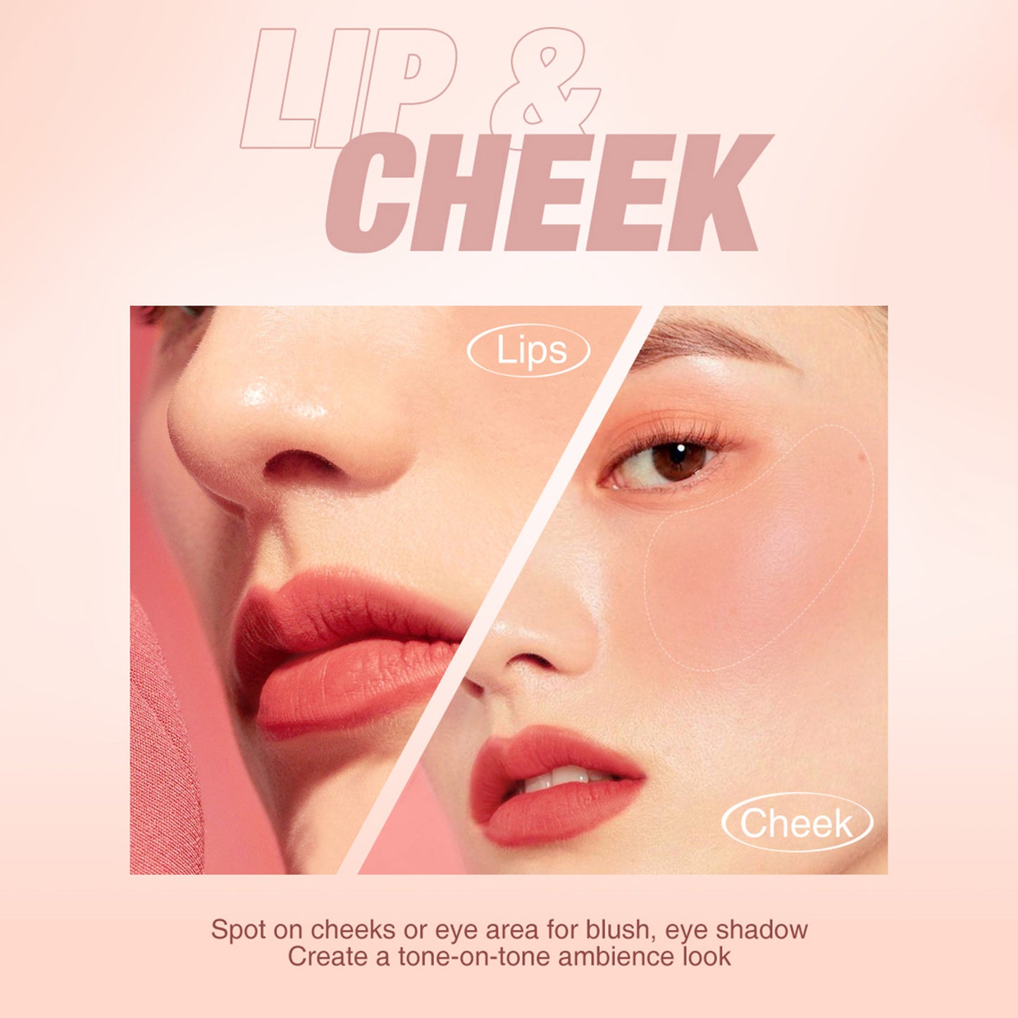 Lip & Cheek Mud Lipstick for Lips, Cheeks, Soft Mud Texture