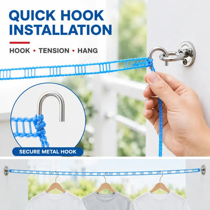 3-Pack Of Windproof Nylon Clotheslines
