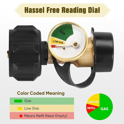 Propane Tank Gauge Level Indicator Leak Detector Gas Pressure Meter Universal