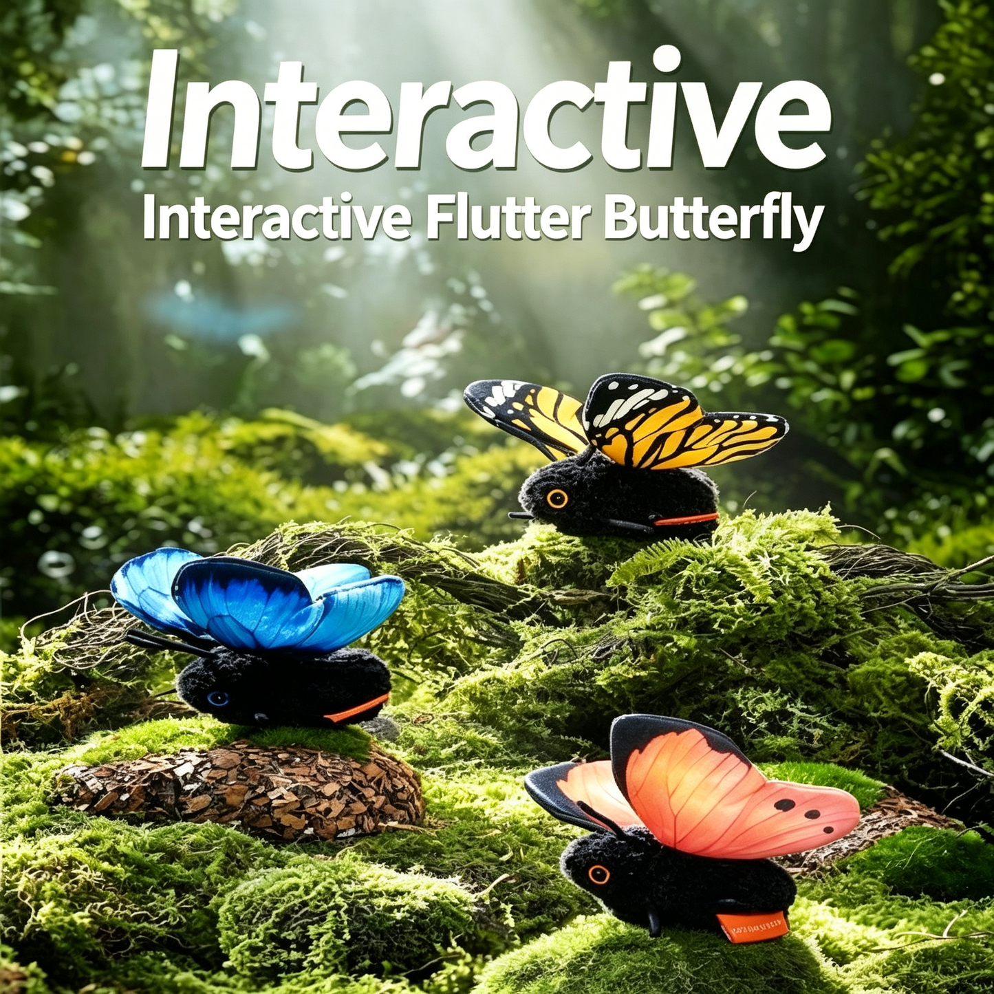 Smart-Sensing Interactive Flapping-Wing Butterfly Toy For Cats