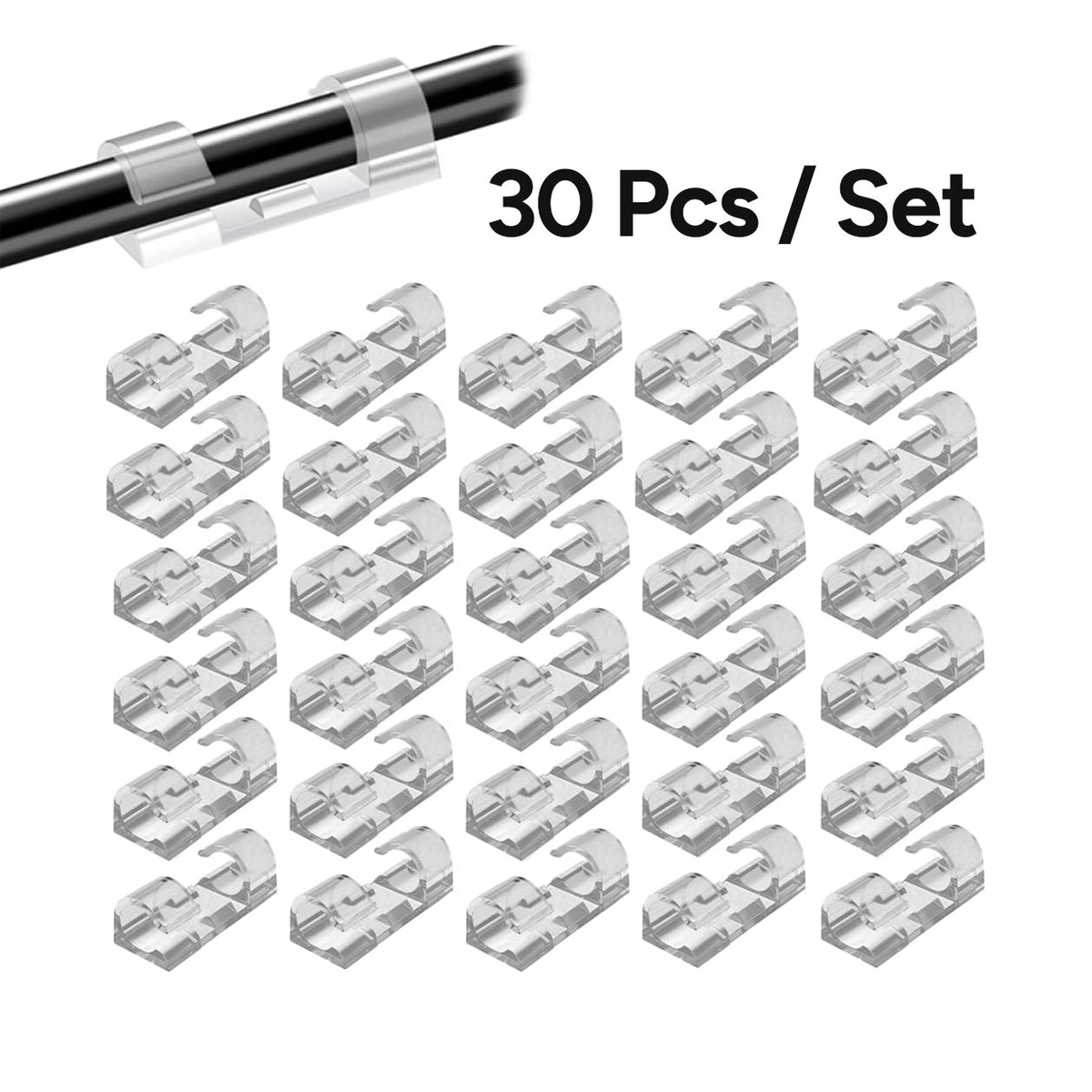 30 Pcs Multi-Purpose Cable Organizer Adhesive Wire Clip