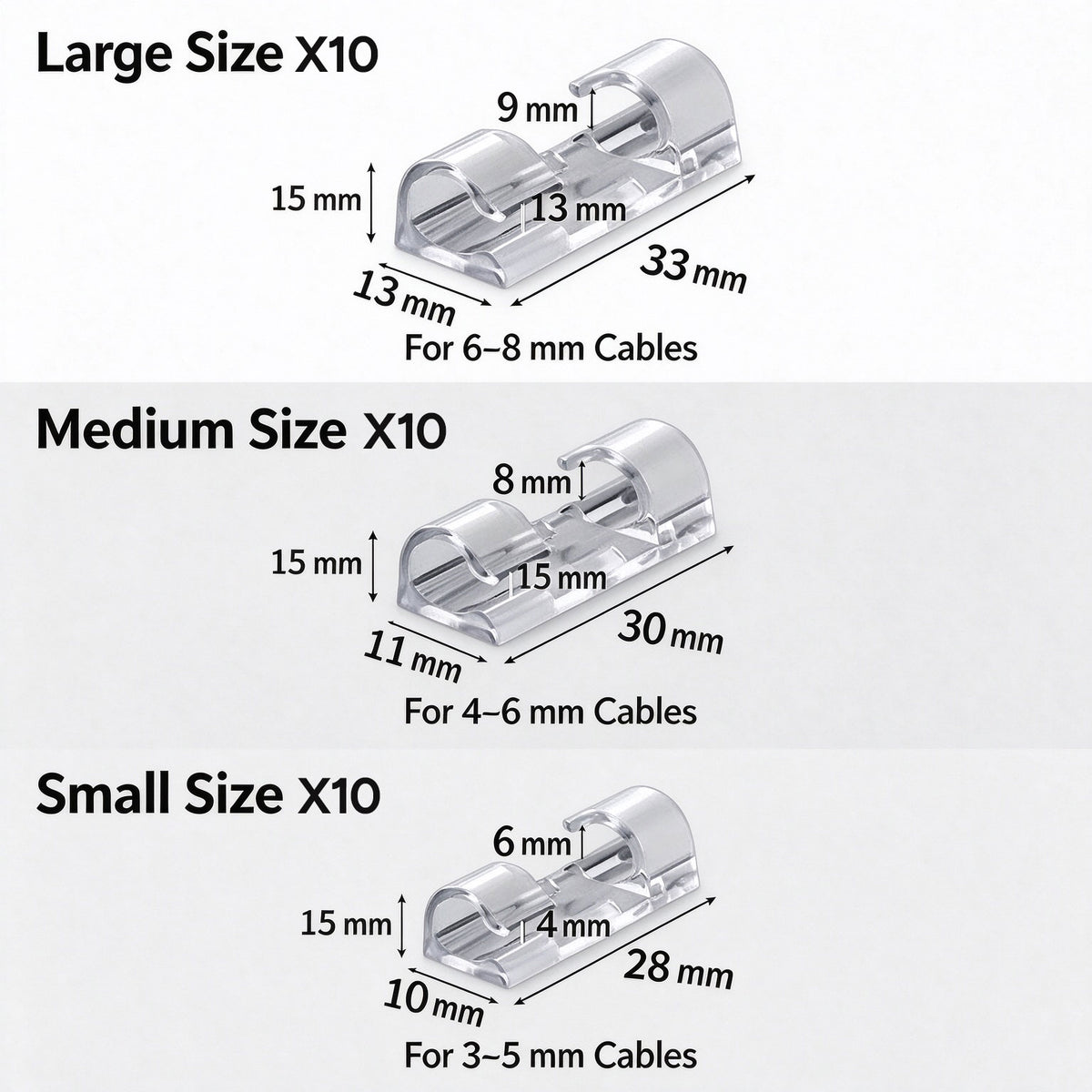 30 Pcs Multi-Purpose Cable Organizer Adhesive Wire Clip