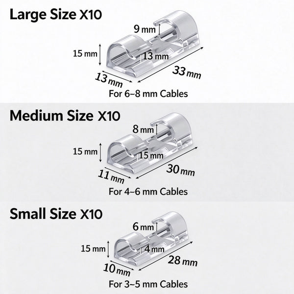 30 Pcs Multi-Purpose Cable Organizer Adhesive Wire Clip