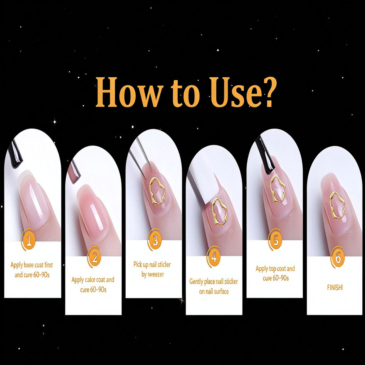 5D Embossed Metal Nail Art Stickers