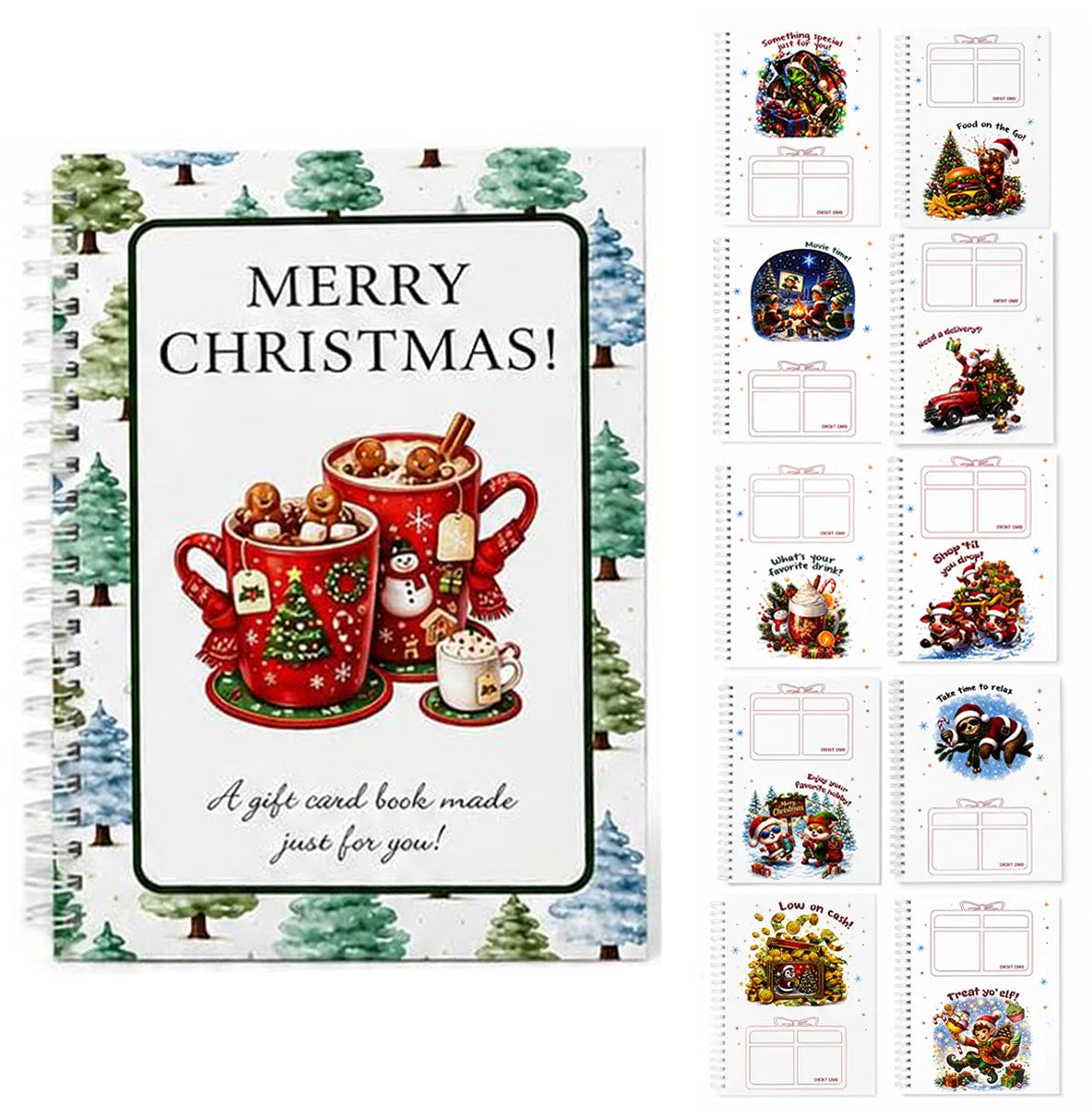Christmas Gift Card Book-DIY Spiral-Bound Holder Book