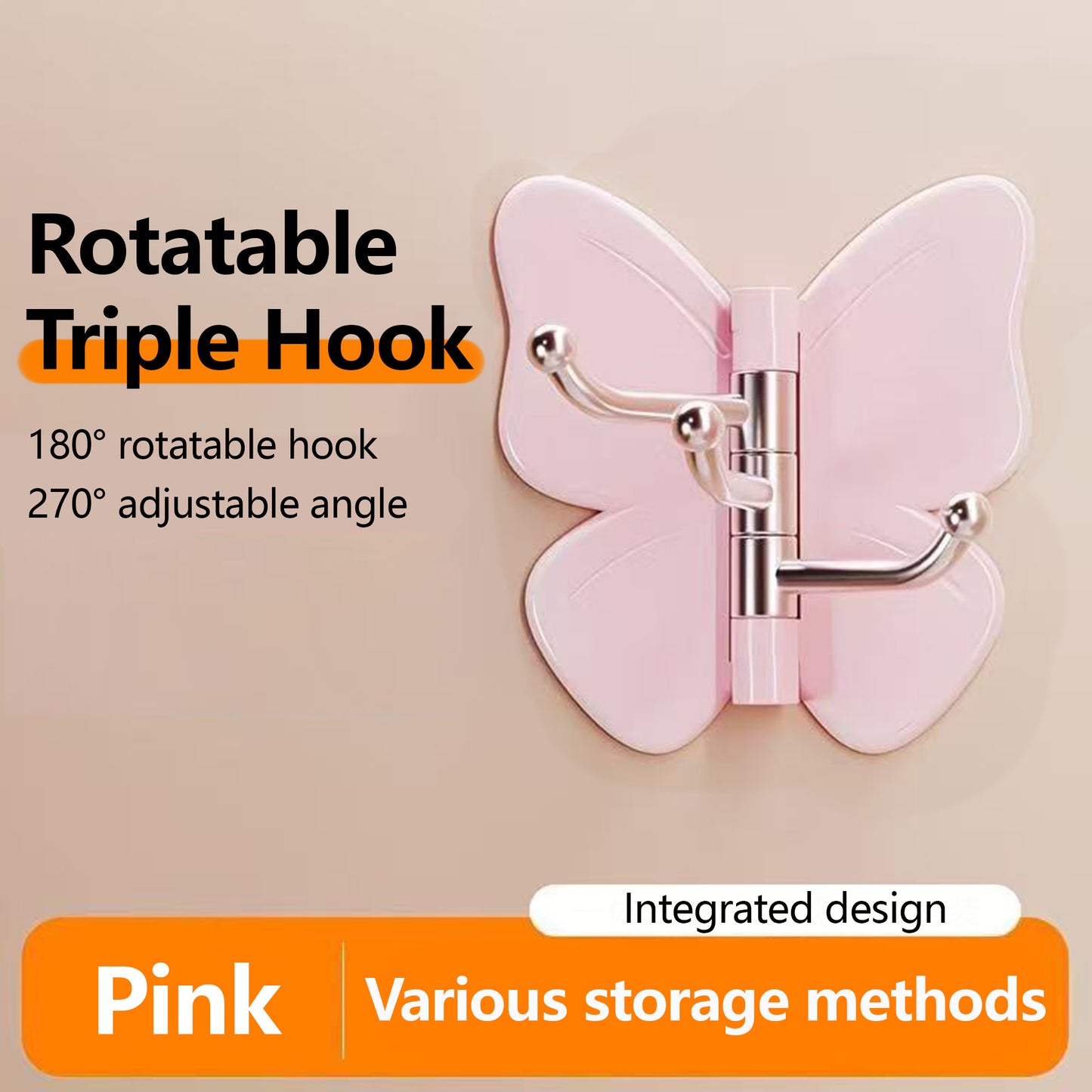 3-Hook Butterfly Decorative Hanger Suitable for Any Place