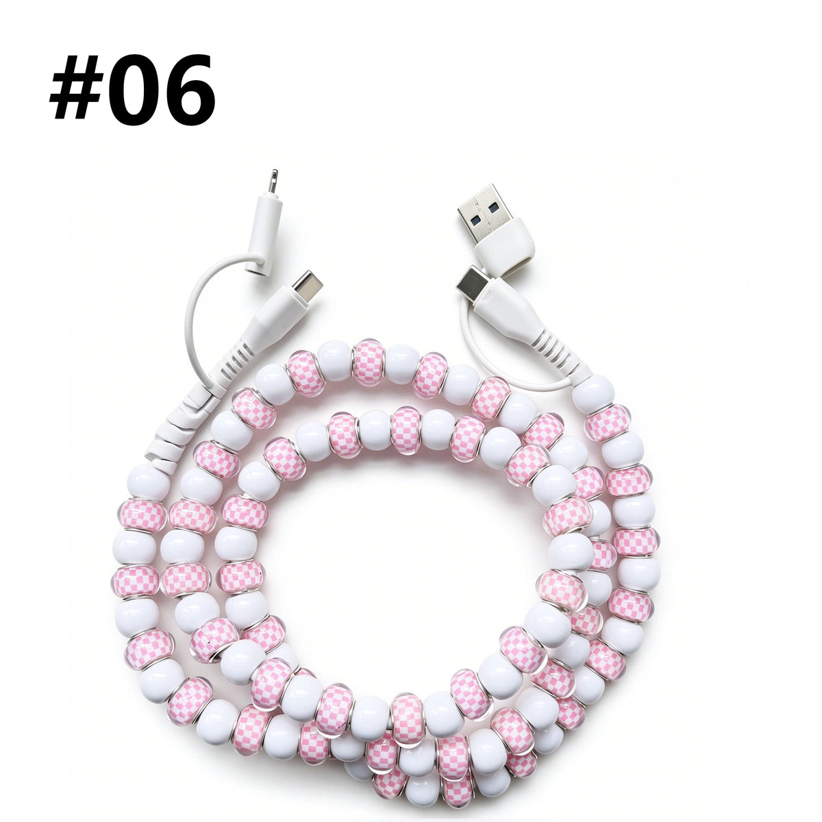 4 in 1 USB C Cable Multi Beaded Charger Cord