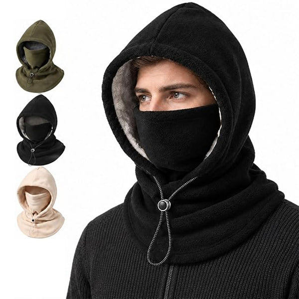One-piece Extra-Thick Flannel Warm Mask Hat