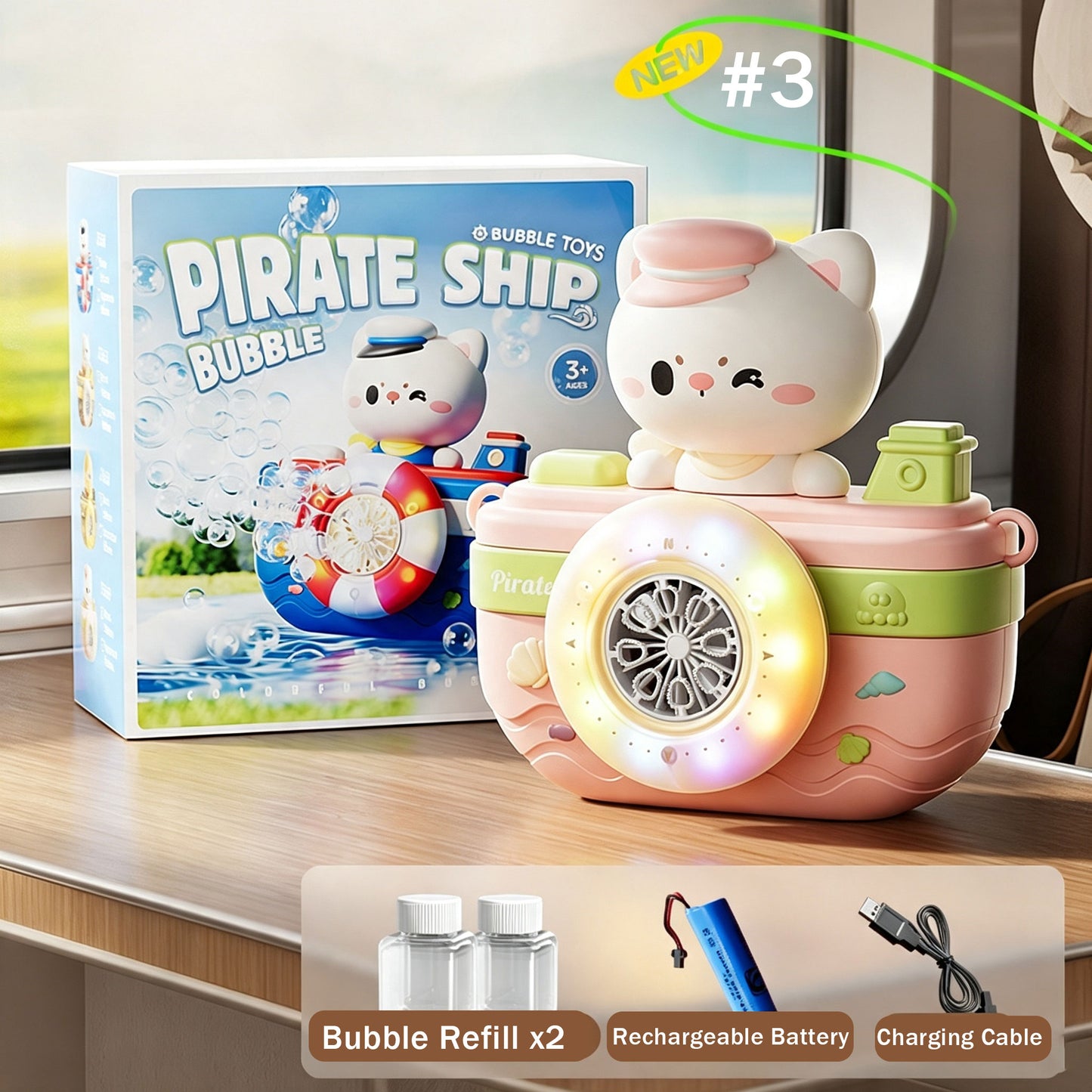 Rechargeable Bubble Machine Set For Kids