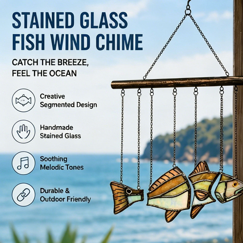 Red Drum Fish Sunlight Reflection Wind Chimes