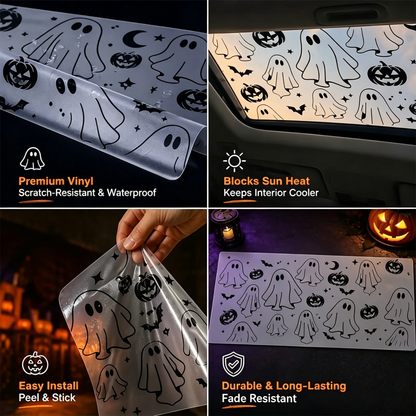 Halloween Ghost and Pumpkin Car Decal