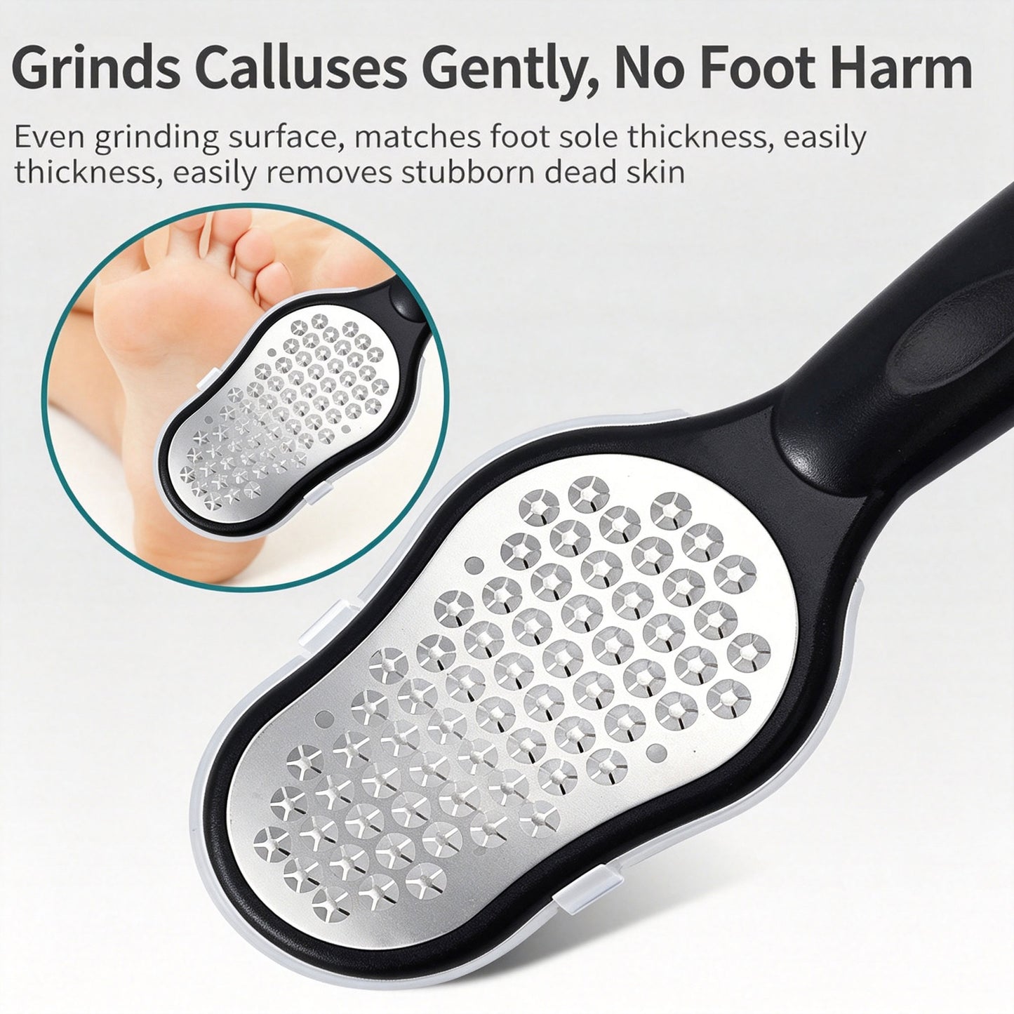 Foot Rasp And Brush – Stainless Steel Dead Skin And Callus Remover