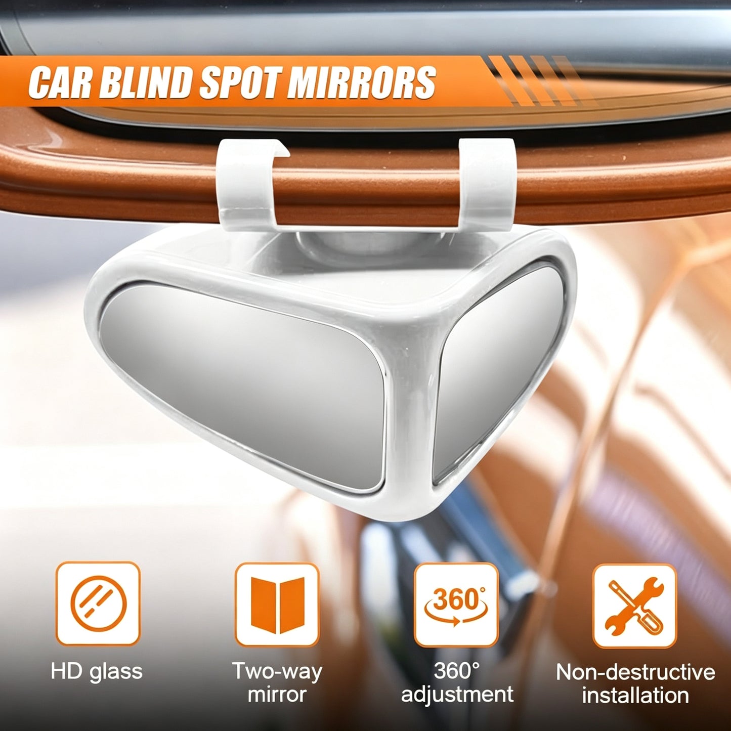 Car Blind Spot Mirror, Angle 360 Degree Adjustable Rearview Mirror