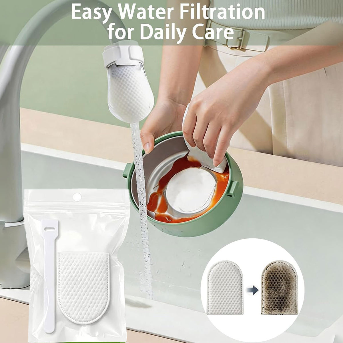 100-Pcs Faucet Filter Bags - Suitable For Kitchen Sinks