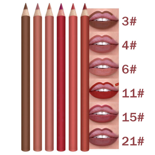 6-Color Matte Lip Liner Set | Long-Lasting & Waterproof