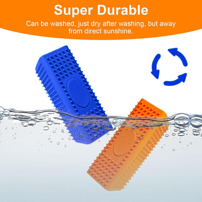 2pcs Pet Dog Cat Hair Remover, Pet Hair Removal Tool, Hollow Cleaner Brush for car，Interior, Furniture, Sofa (orangeblue)