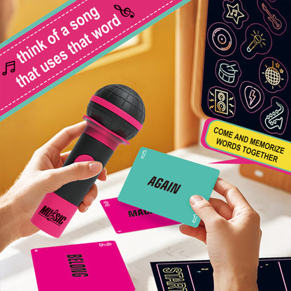 Karaoke Board Game w/Foam Mic, 8+ Ages, 2-10 Players