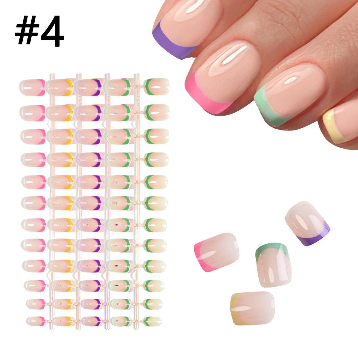 Removable Nail Sticker Set - Women's Soft Gel Nail Stickers, 120 Pcs