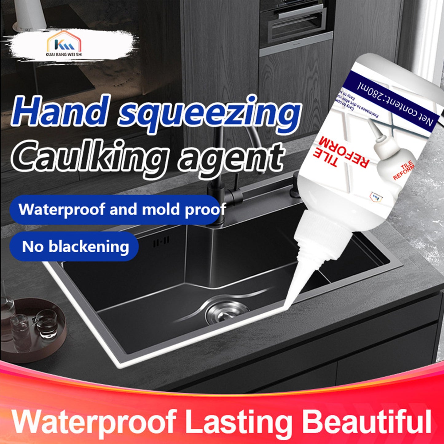 Waterproof Tile Grout Repair Filler for Bathroom, Kitchen & Floor Tile Gaps