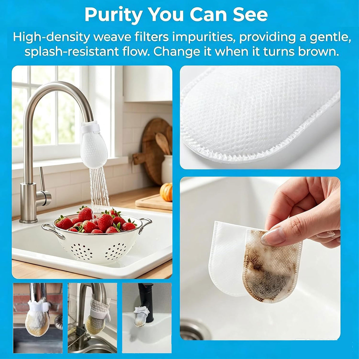 100-Pcs Faucet Filter Bags - Suitable For Kitchen Sinks