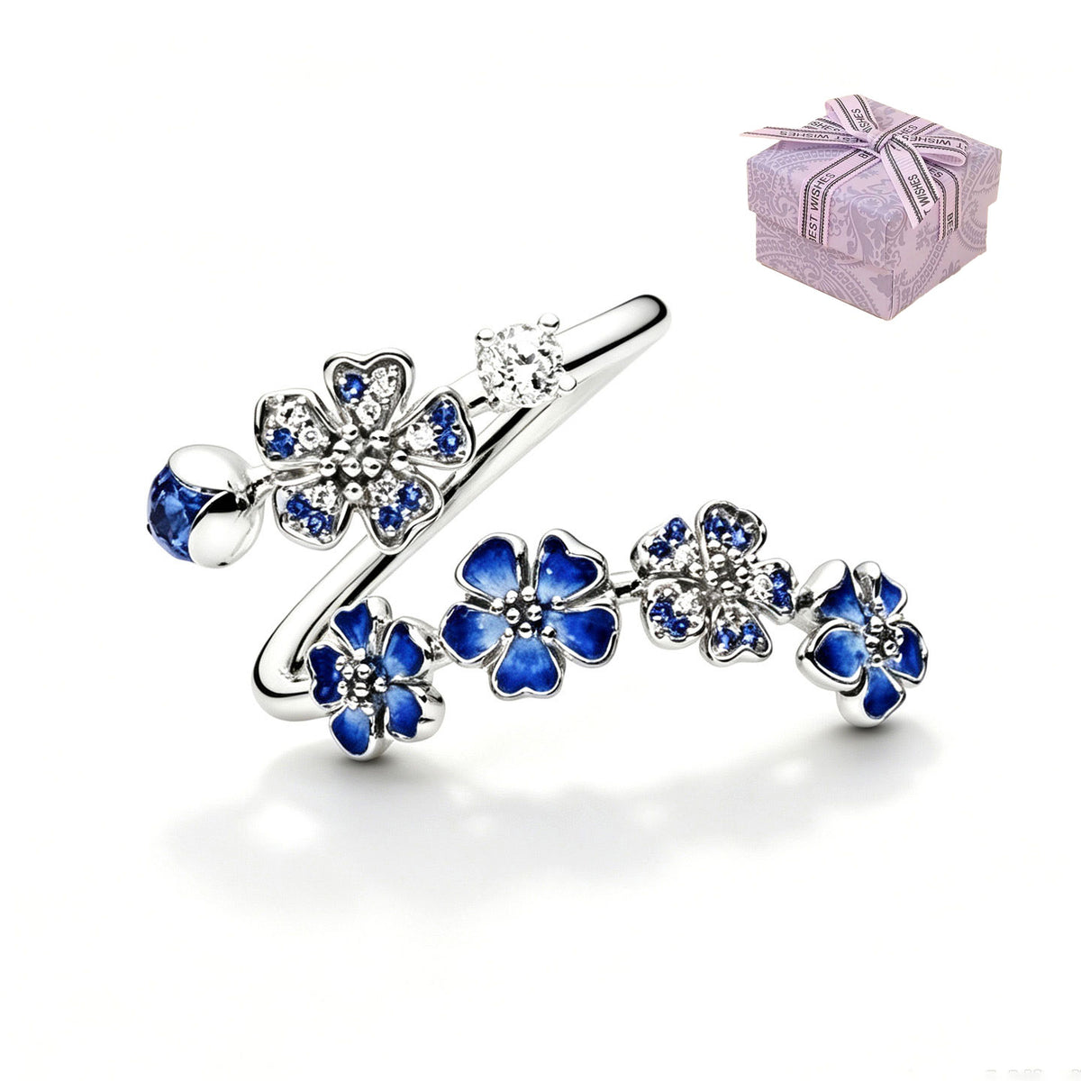Peach Blossom Ring - Pink Peach Blossom Flower Branch Open Ring