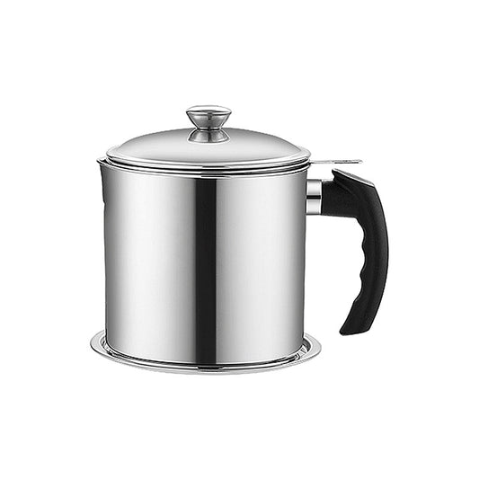 Grease Container With Strainer, Cooking Oil Keeper with Lid and Easy-Grip Handle
