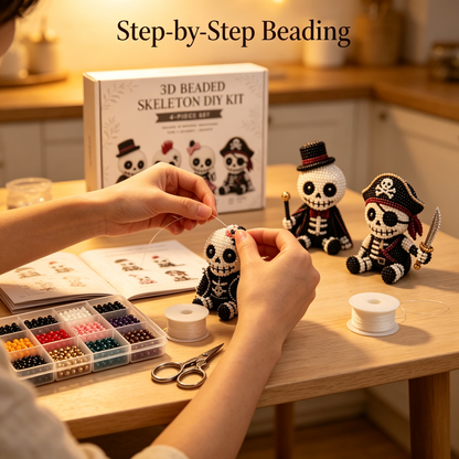 3D Beaded Skeleton DIY Kit  for Adults Beginners, Halloween Decor Gift