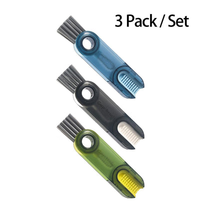 3-in-1 Multifunctional Cup Lid Crevice Cleaning Brush Set