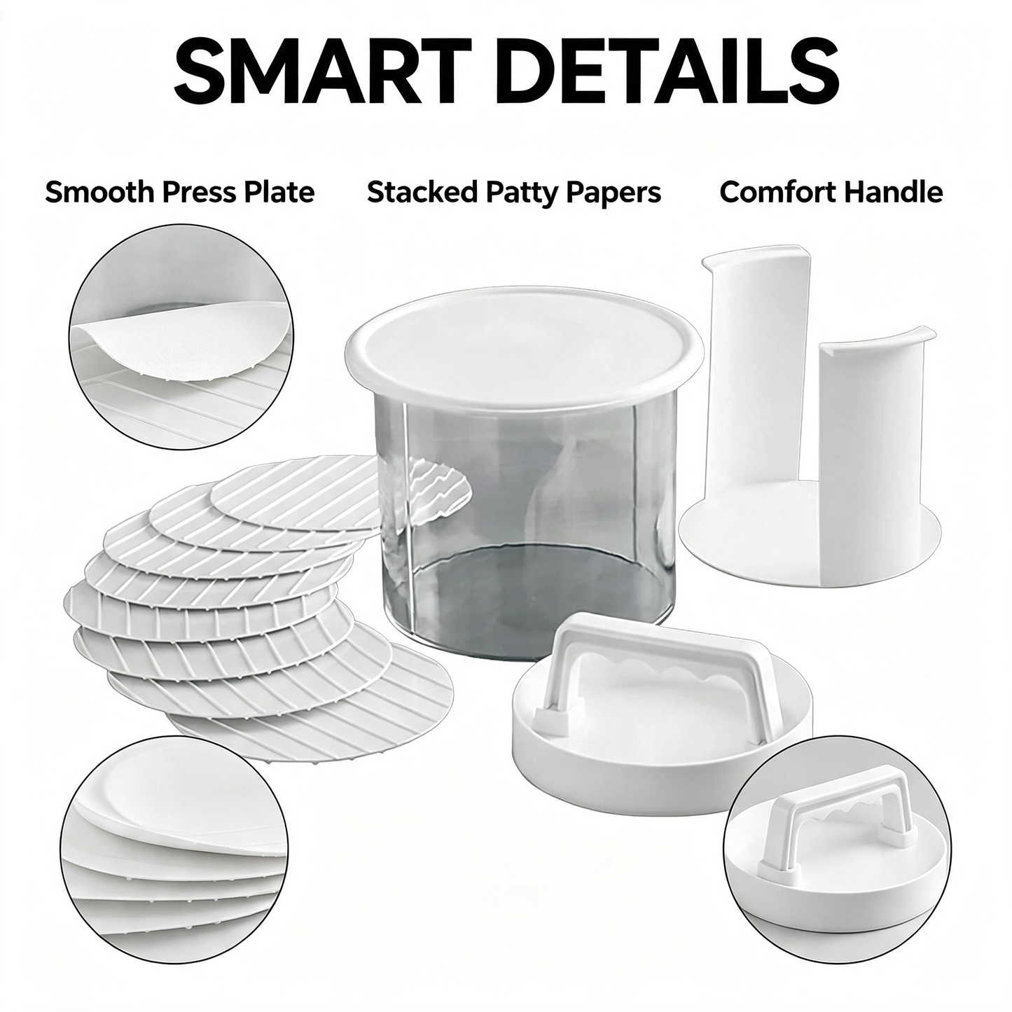 Hamburger Press Patty Maker Set - With Freezer Storage Container