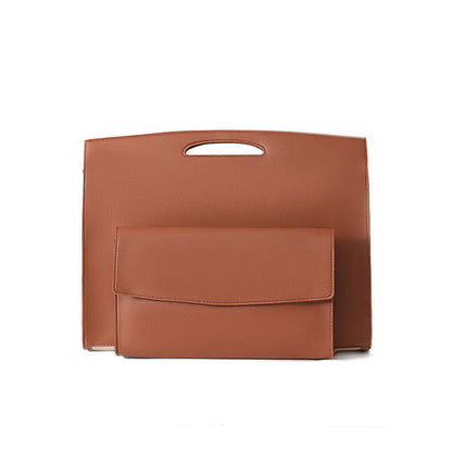 Fits up to 16" Laptop | Leather Sleeve for Women with Removable Clutch | Foldable Laptop Stand